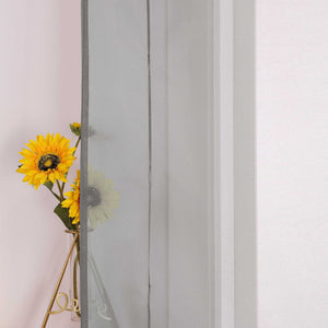 Roman Shade Tab-Top Curtain Solid Color Sheer Voile with Decorative Folds 1 Piece - Gray, H x W 155 x 120cm