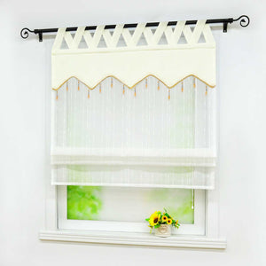 Roman Shade with Decorative Valance and Embroidery 1 Piece