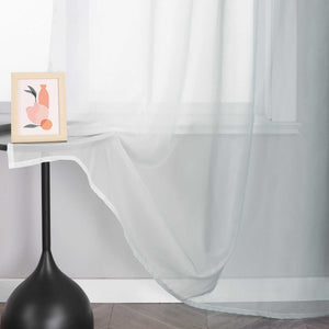 Sheer Curtains with Gradient Set of 2 - Gray, grommets