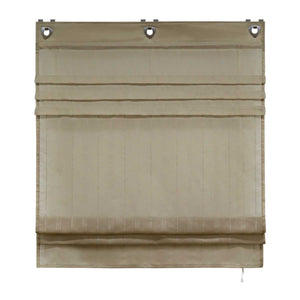 Roman Shade with U-Hooks Striped Pattern Solid Color 1 Piece - Brown, W x H 100 x 140cm