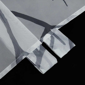 Cafe Curtain Semi-Sheer with Pattern 1 Piece - White, HxH 60 x 120cm