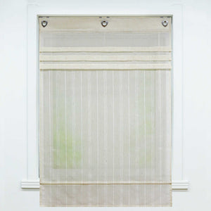 Roman Shade with U-Hooks Striped Pattern Solid Color 1 Piece