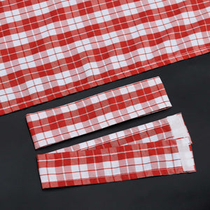 Cafe Curtains in Country Style with Check Pattern Set of 2 - Blue, W x H 80 x 145cm