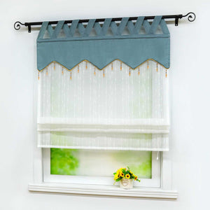 Roman Shade with Decorative Valance and Embroidery 1 Piece