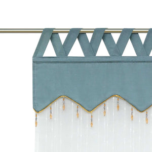 Roman Shade with Decorative Valance and Embroidery 1 Piece