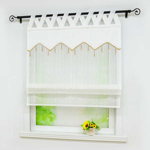 Roman Shade with Decorative Valance and Embroidery 1 Piece