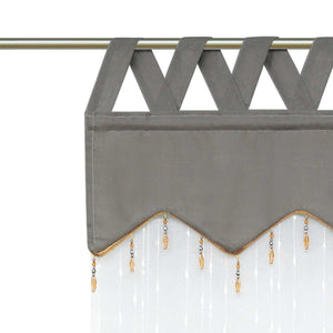 Roman Shade with Decorative Valance and Embroidery 1 Piece