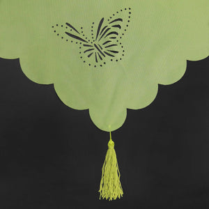 Cafe Curtain with Butterfly Design Triangular Hem 1 Piece - Sand, W x H 80 x 150cm