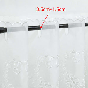 Cafe Curtain with Rod Pocket Short with Floral Pattern - White, W x H 150 x 120cm