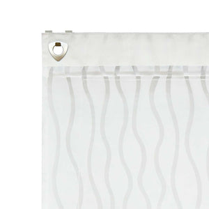 Roman Shade with U-Hooks with Wave Pattern and Decorative Folds Light-Filtering 1 Piece - White, H x W 140 x 140cm