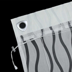 Roman Shade with U-Hooks with Wave Pattern and Decorative Folds Light-Filtering 1 Piece