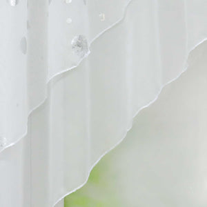 Cafe Curtain Double-Layer Voile Arch with Shimmering Circle Pattern