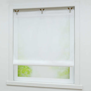 Roman Shade with V-Shaped Tabs Gradient Color Sheer Light Filtering Airy 1 Piece - White, W x H 60 x 130cm
