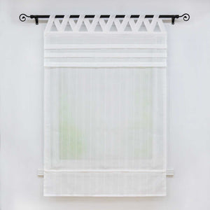 Delien Roman Shade White with V-Shaped Tab Tops Height-Adjustable - White, W x H 100 x 140cm