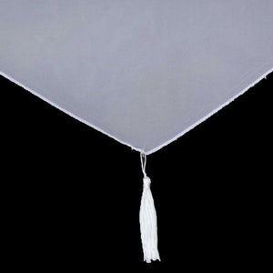 Cafe Curtain with Rod Pocket Voile with Tassel 1 Piece - White, W x H 60 x 90cm