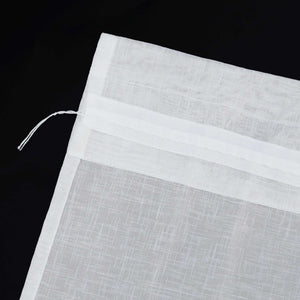 Cafe Curtain Set of 2 with Rod Pocket Short Curtains in Linen-Look Fabric - Beige, H x W 92 x 66cm