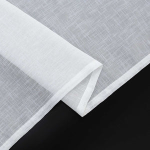 Cafe Curtain Set of 2 with Rod Pocket Short Curtains in Linen-Look Fabric - Beige, H x W 61 x 76cm