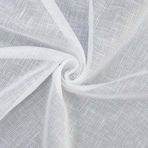 Cafe Curtain Set of 2 with Rod Pocket Short Curtains in Linen-Look Fabric