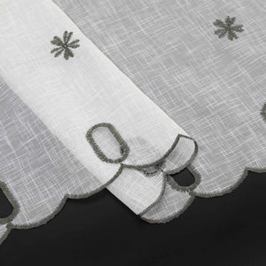Cafe Curtain with Floral Pattern Embroidery in Country Style - Green, H x W 45 x 120cm