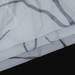 Roman Shade with U-Hooks Semi-Sheer Branch Pattern Light-Filtering 1 Piece - White, H x W 140 x 100cm