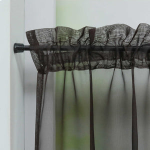 Cafe Curtain with Rod Pocket Gatherable 2 Pieces