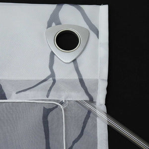 Roman Shade with U-Hooks Semi-Sheer Branch Pattern Light-Filtering 1 Piece - Gray, H x W 140 x 120cm