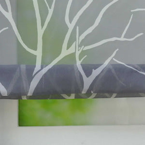 Roman Shade with U-Hooks Semi-Sheer Branch Pattern Light-Filtering 1 Piece - Brown, H x W 140 x 100cm