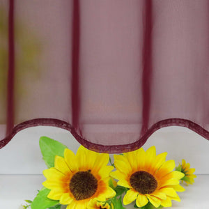 Cafe Curtain with Rod Pocket Gatherable 2 Pieces