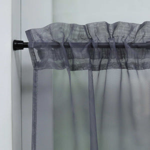 Cafe Curtain with Rod Pocket Gatherable 2 Pieces