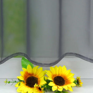 Cafe Curtain with Rod Pocket Gatherable 2 Pieces