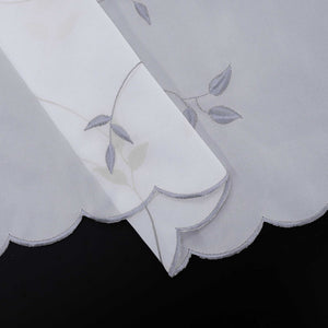 Cafe Curtain Voile with Leaf Embroidery