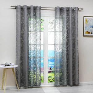Curtain with Floral Pattern Light-Filtering Curtain Panel 1 Piece