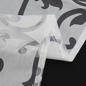 Curtain with Floral Pattern Light-Filtering Curtain Panel 1 Piece - Grommet Panel, Gray
