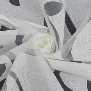 Curtain with Floral Pattern Light-Filtering Curtain Panel 1 Piece - Tab-Top Panel, White
