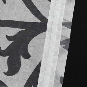 Curtain with Floral Pattern Light-Filtering Curtain Panel 1 Piece - Curtain-Tape Panel, White
