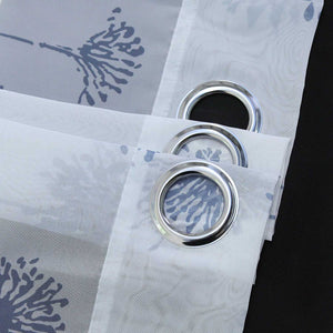Curtain with Dandelion Pattern Light Privacy 1 Piece - White, Grommet Panel