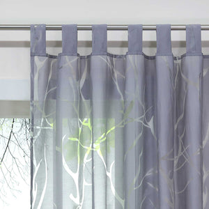 Curtain with Branch Pattern Light-Filtering Garden Style 1 Piece