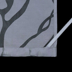 Tab-Top Curtain Panel with Branch Pattern Light-Filtering Set of 2