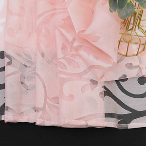 Curtains with Vine Pattern - Pink, Curtain-Tape Panel