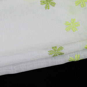 Cafe Curtain with Floral Pattern and Embroidered Design Semi-Sheer 1 Piece