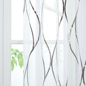 Grommet Curtain with Wave Pattern Light-Filtering