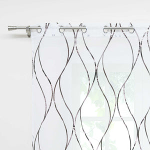 Grommet Curtain with Wave Pattern Light-Filtering
