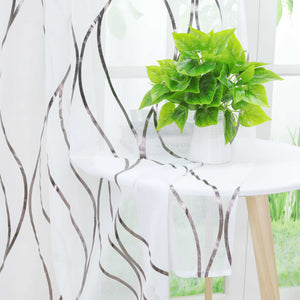 Grommet Curtain with Wave Pattern Light-Filtering