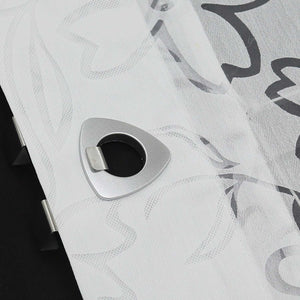 Roman Shades with U-Hooks Burnout Technique Floral Pattern 1 Piece - White, W x H 100 x 140cm
