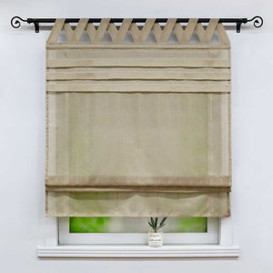 Delien Roman Shade White with V-Shaped Tab Tops Height-Adjustable - Beige, W x H 120 x 140cm