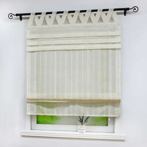 Delien Roman Shade White with V-Shaped Tab Tops Height-Adjustable