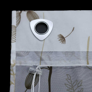 Roman Shade No-Drill Grommet with Hook Hanging with Chinese-Lantern Flower Pattern