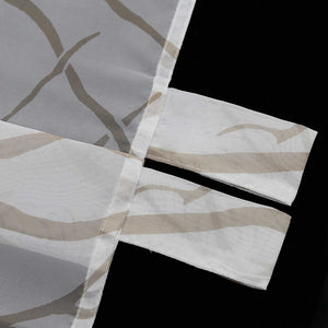 Tab-Top Curtain with Dense Branch Pattern Light-Filtering 1 Piece - Sand, Tab-Top Panel