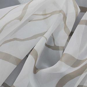 Tab-Top Curtain with Dense Branch Pattern Light-Filtering 1 Piece - Sand, Tab-Top Panel