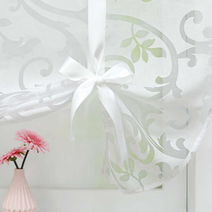 Roman Shade with Rod Pocket with Floral Pattern 1 Piece - Pink, W x H 60 x 140cm